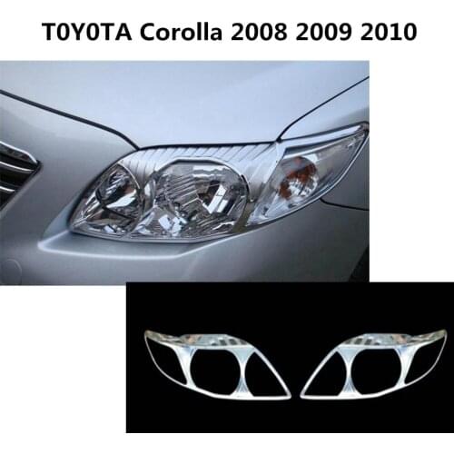 Car Front Head Light Lamp Hood Frame Stick ABS Chrome Cover Trim Panel For Toyota Altis Corolla 2008 2009 2010 2011 2012 2013