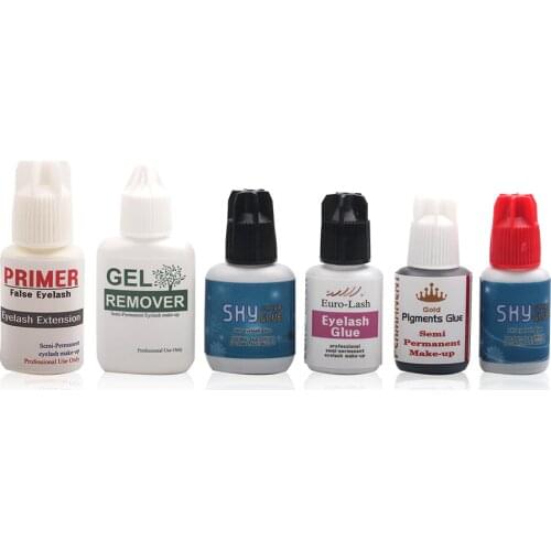Free Shipping Eye lash extension Glue and Lashes Primer eyelashes Remover for Professional individual Lashes Adhesive