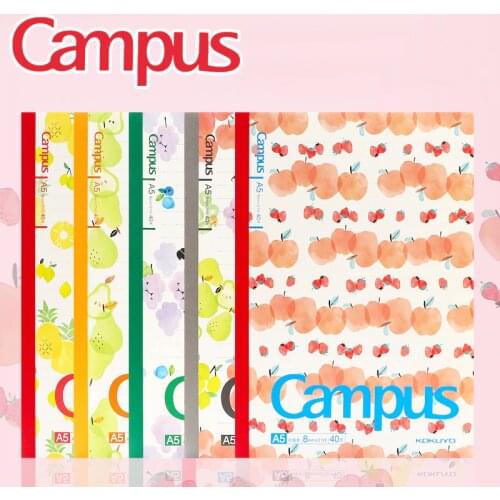 5PCS KOKUYO Fruit Note book Campus 8mm Horizontal Line Book B5 Soft Surface Copy A5 Wireless Binding Student Learning Notepad