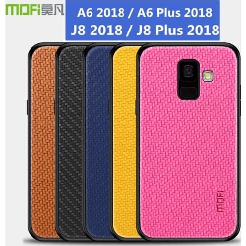 For Samsung Galaxy A6 2018 J8 2018 Back Cover MOFI Fabric Business Men Vintage Case For Samsung Galaxy A6 Plus 2018 J8 Plus 2018