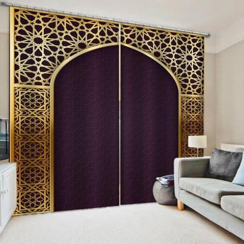 Black blackout curtains arch Bedroom living room windproof thickening blackout fabric