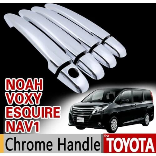 Chrome Handle Cover Trim Set for Toyota Noah Voxy Esoure Nav1 Accessories 2003 2004 2005 2006 2007 2008 2009 2010 2011 2012 2013