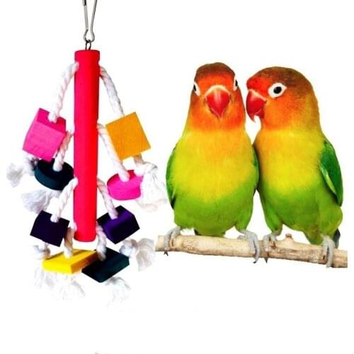 Parrot Toys Wooden Climbing Toy Chew Toys For Birds Parrot Colorful Wooden Toys Parrots Bird Cage Decoration