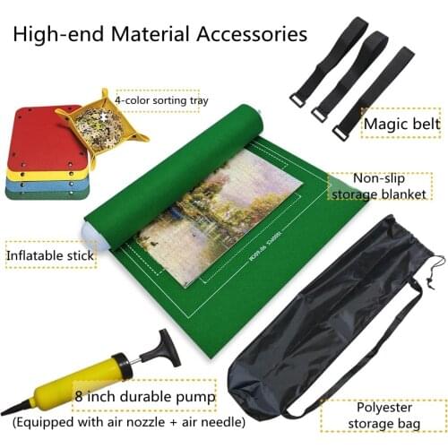 Puzzles Mat Jigsaw Roll Felt Mat Play Mat Puzzles Blanket for Up To 1500-3000pcs Puzzle Accessories Portable Travel Storage Bag