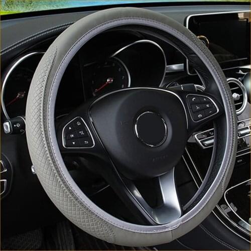Leather Car Steering Wheel Cover For Renault Clio 4 3 2 Megane Laguna Scenic Trafic Kangoo Talisman Duster Sport Car Accessories