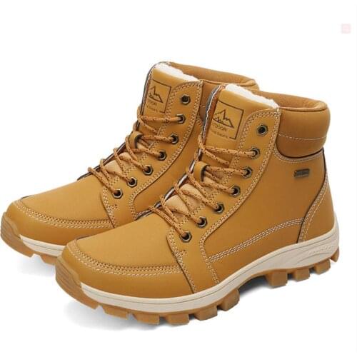 Mens shoes 2021 winter sports outdoor leisure thickened hiking shoes plus velvet warm high-top cotton shoes snow Martin boots