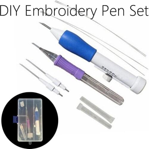 DIY Embroidery Pen Set Embroidery Pen Magic Crafts Magic High Quality 3 Interchangeable Punch Needle Handwork Sewing Accessories