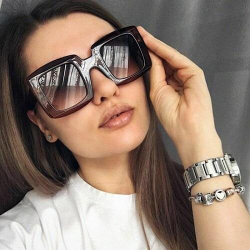 2020 New Oversized black Sunglasses Women Fashion luxury Brand Designer Sunglasses Female Vintage glasses Oculos de sol Shades