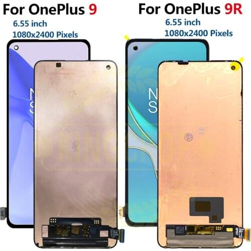Orignal For OnePlus 9 LCD LE2113, LE2111, LE2110 Screen With Frame Touch Panel Digitizer For OnePlus 9 R 1+9R LE2101 Display