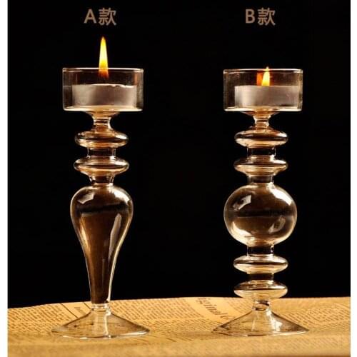 Crystal Glass Candlestick Weeding Home Decor Hang Candle Holders Romantic candlelight Dinner Candle holder