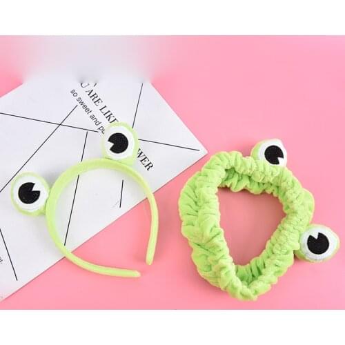 Frog Makeup Headband Wide-brimmed Elastic Hairbands Cute Girls Hair Bands Funny Hair Accessories For Women