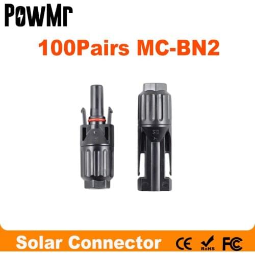 100 Pairs F/M Male and Female Solar Panel Connector for Solar Cable Suitable Cable Cross Sections 2.5mm2~6.0mm2