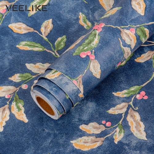 Self-adhesive Floral Wallpapers Furniture Decorative Paper Mould-proof Bedroom Living Room Modern Decor Wood Fiber Wall Stickers