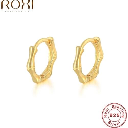 ROXI Joint Geometry 9mm Huggie Earrings for Women Men Casual Hoop Earrings 925 Sterling Silver Pendientes Plata 925 Ear Buckles