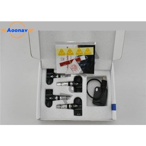 Built-in car tire pressure monitoring system shows 4 internal sensors Android navigation tire pressure alarm 0-116 Psi