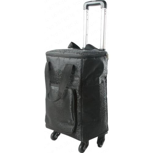 Folding Trolley Bag Portable Shopping Cart Universal Wheel To Buy Food Cart Aluminum Alloy Trolley Shopping Bag Travel Small