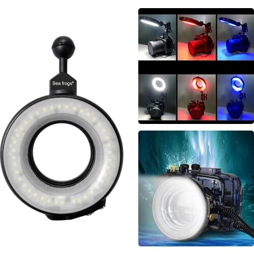 Waterproof LED Video Ring Light lamp 7500K 40pcs Underwater Photography Flash Light Diving Depth 40M/ 131ft photography Lamp