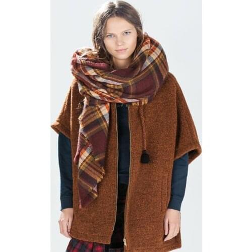 Za blanket scarf plaid cashmere scarf women winter scarf warm big square scarf Acrylic women Scarves Shawls bufandas