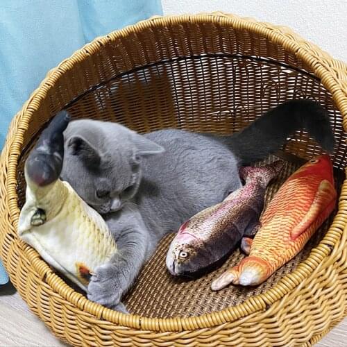 Electronic Catnip Fish Touch Control Funny Cat Toys Rechargeable Releasing Stress Toys for Cats Kitten Dogs Pet Products