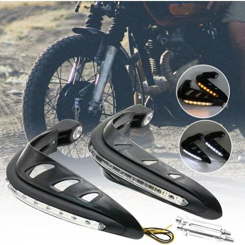 1 Pair Motorcycle Hand Guards Handlebar Hand Protector with LED Lights Motor Handguards Motocross Hand Guards Accessories