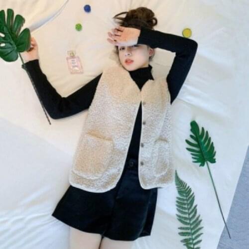 2020 Japan Style Cute Waistcoat Womens New Autumn Winter Solid O-Neck Korean Version of All-match Womens Waistcoat Vest Jacket