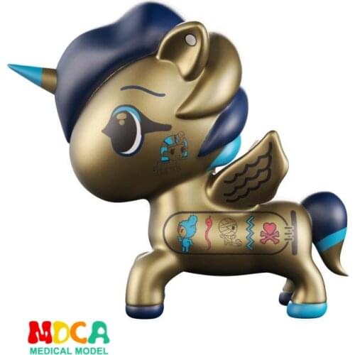 Golden Unicorn 4D XXRAY master Mighty Jaxx Jason Freeny anatomy Cartoon ornament