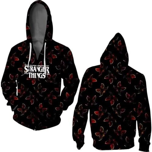 3D hoodies Dropship Stranger Things hoodie sweatshirts Men/Women/kid Stranger Things 3 Tracksuit Hooded Zipper Jacket clothes