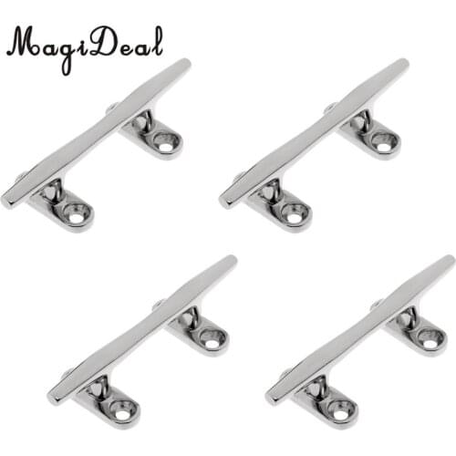 4 Pcs 100mm / 4' Marine Boat Line Rope Dock Deck Cleat Open Base Mooring Accessories for Flatable Fishing Kayak Canoe Boat