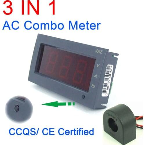 AC 100A 600V 100Hz Combo Meter Voltmeter Ammeter Frequency METER 110V 220v 380V