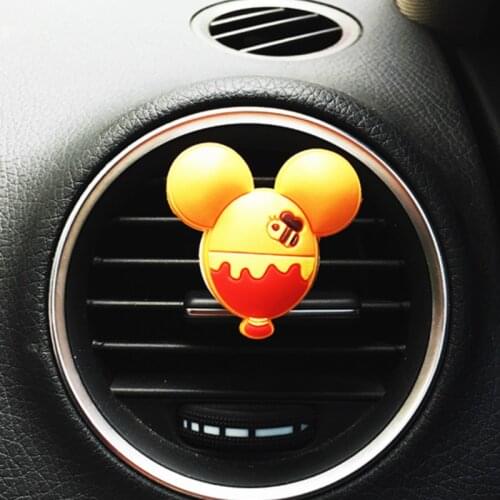 5 Pcs Car Perfume Air Freshener Clip Vent Fragrance Cartoon Solid Parfum Wholesale Cute Mouse Automobile Accessories Lemon Scent