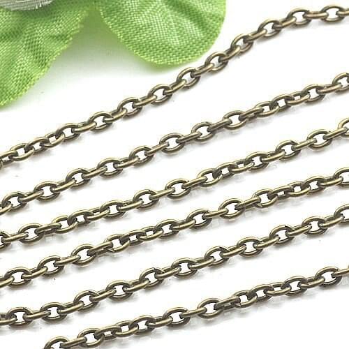 Free shipping!!!!100M/ DIY jewelry findings-Bronze Tone Lined Links-Opened Chains 2x3mm