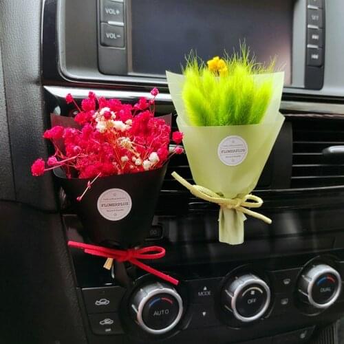 Creativity Dried Flowers Bouquet Car Perfume Air Vent Clip Mini Bouquet Eternal Flower Car Accessories Interior Woman Ornament