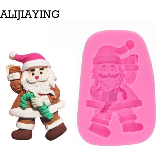 M0436 Santa Claus candle mold DIY silicone cake mold Christmas decoration mould Father Christmas soap form cake tools