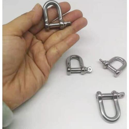 M6 4pcs stainless steel 304 D- dee shackle , High quality antirust shackle , sus304 m4 dee shackle
