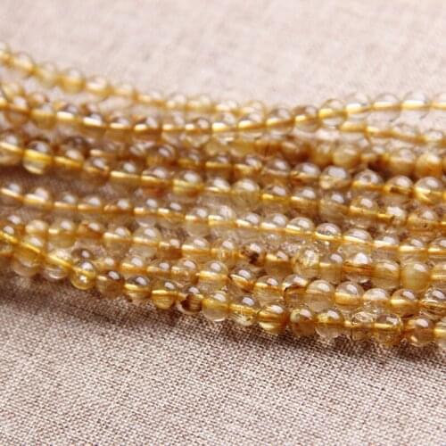 MADALENA SARARA AAAAA 5mm/6mm/7mm/8mm Genuinel Natural Rutile Quartz Beads Strand 18" For DIY Jewelry Making