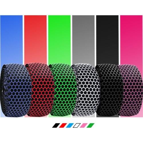 2Pcs Bike Honeycomb Design Handlebar Tapes Soft Breathable Belts with Bar Plugs