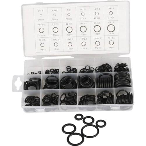 5 Type Seal O-Ring Assortment Kit NBR Rubber Seal Rings Different Sizes Washer Gaskets Plastic Box Package
