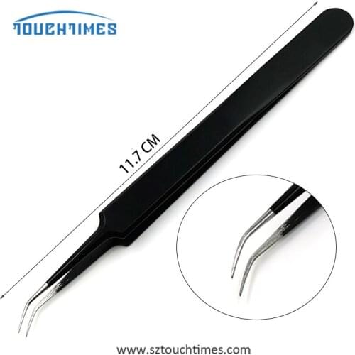 3 Pcs Precision Tweezers Set Upgraded Anti-Static Stainless Steel Curved of Tweezers for Electronics Laboratory Work Jewelry