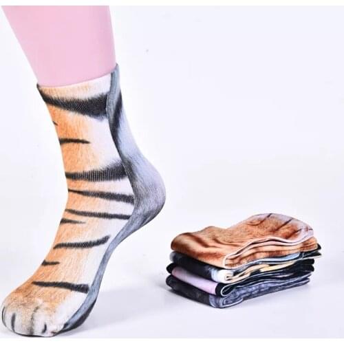 3-D printed socks high elastic sports socks with heels, animal paw socks, digital socks