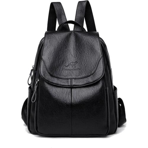 New Women Leather Backpack Designer Shoulder Bags for Women 2021 Back Pack School Bags for Teenage Girls