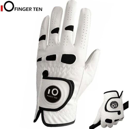 All Weather Grip Premium Cabretta Leather Mens Golf Gloves with Ball Marker Left Right Hand Size S M ML L XL