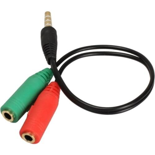 3.5mm Jack Male to 2 Female AUX Audio Stereo Cable Splitter Earphone Headphone Extension Cord Wire Line for MP3 Media Player