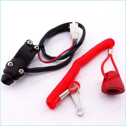 Engine Motor Scooter ATV Kill Stop safety Switch Push Button Tether Lanyard For 2 stroke Pocket Mini Dirt Bike ATV Quad TRX
