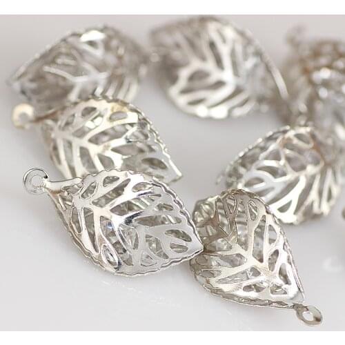 10PCS 14x25mm Leaf Pendants Antique Silver Plated Gold Silver Charms Leaves Charms Diy Handmade connectors for jewelry making