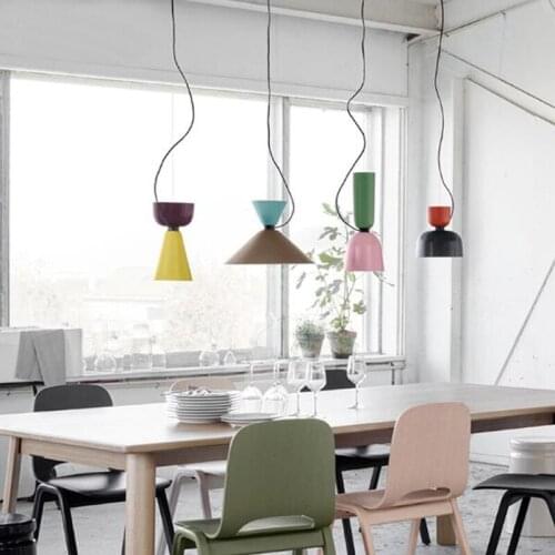 NEW DIY Colorful simple design can be customized E27 Pendant Light Suspension Drop Lamp Modern Bulbs Bar Restaurant Pendant Lamp