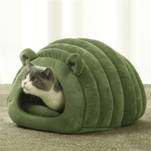 Dropshipping Cat Bed House Soft Plush Kennel Puppy Cushion Small Dogs Cats Nest Winter Warm Sleeping Pet Dog Bed Pet Mat Supplie