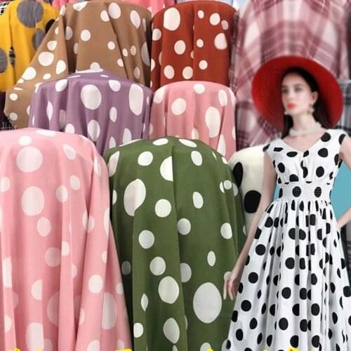 Large Dot Chiffon Fabric Stretchy Soft dropping palazzo Dress Shirt Material breathable DIY dress blouse fabric