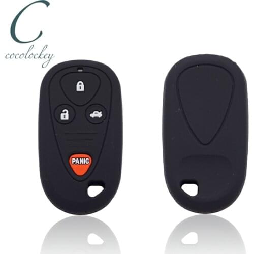 Cocolockey Silicone Remote Key Cover Case Fit for Honda Acura RL CL TL 2002-2004 Car Key Rubber Key Case for Acura Car 4button