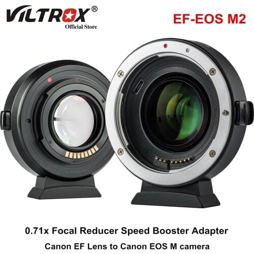 Viltrox EF-EOS M2 Focal Reducer Booster Adapter Auto-focus 0.71x for Canon EF mount lens to EOS M camera M6 M3 M5 M10 M100 M50