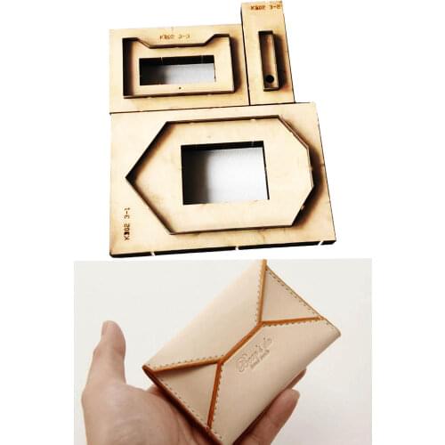 Japan Steel Blade DIY Leather Wallet Card Holder Wooden Die Cut Kinfe Mould Hand Punch Template Set for Leathercraft 105*70mm